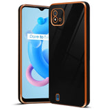 VAKIBO Golden Chrome Border Black Coloured Soft TPU Back Cover Case With Camera Protection Suitable for Realme C20