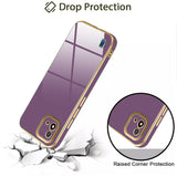 VAKIBO Golden Chrome Border Purple Coloured Soft TPU Back Cover Case With Camera Protection Suitable for Realme C11 2021