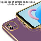 VAKIBO Golden Chrome Border Purple Coloured Soft TPU Back Cover Case With Camera Protection Suitable for Realme C11 2021