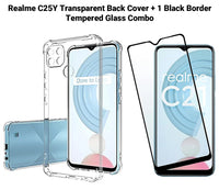 VAKIBO Super Premium Soft TPU Transparent Case With Dustplug,Side Grip,Corner Protection,lanyard Cuts,Camera Protection Suitable for Realme C25Y