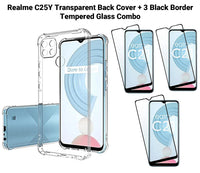 VAKIBO Super Premium Soft TPU Transparent Case With Dustplug,Side Grip,Corner Protection,lanyard Cuts,Camera Protection Suitable for Realme C25Y