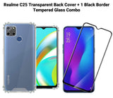 VAKIBO Super Premium Soft TPU Transparent Case With Dustplug,Side Grip,Corner Protection,lanyard Cuts,Camera Protection Suitable for Realme C25