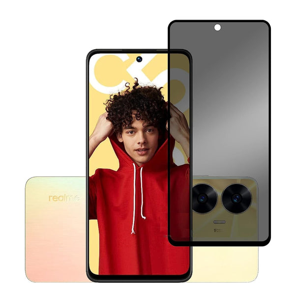 Super Premium Quality Tempered Glass Screen Guard Protector With Black Border Suitable For Realme C55