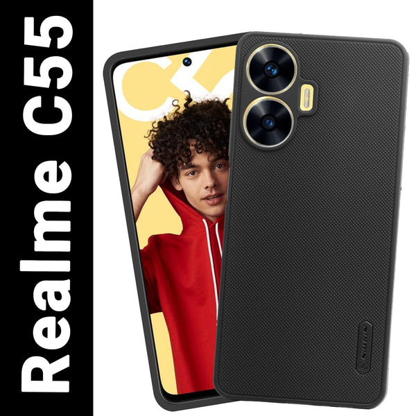 VAKIBO Niukin Dotted Black Coloured Made with Silicon Rubber TPU Back Cover Case Suitable for Realme C55