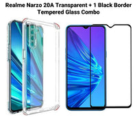 VAKIBO Super Premium Soft TPU Transparent Case With Dustplug,Side Grip,Corner Protection,lanyard Cuts,Camera Protection Suitable for Realme Narzo 20A
