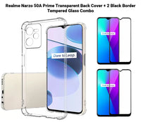 VAKIBO Super Premium Soft TPU Transparent Case With Dustplug,Side Grip,Corner Protection,lanyard Cuts,Camera Protection Suitable for Realme Narzo 50A Prime