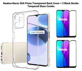 VAKIBO Super Premium Soft TPU Transparent Case With Dustplug,Side Grip,Corner Protection,lanyard Cuts,Camera Protection Suitable for Realme Narzo 50A Prime