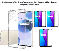 VAKIBO Super Premium Soft TPU Transparent Case With Dustplug,Side Grip,Corner Protection,lanyard Cuts,Camera Protection Suitable for Realme Narzo 50A Prime