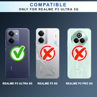 VAKIBO Best Selling Black and Transparent Coloured Made With Soft TPU and Acrylic Back Cover Case With 4 Corner and Camera Protection Suitable for Realme P3 Ultra