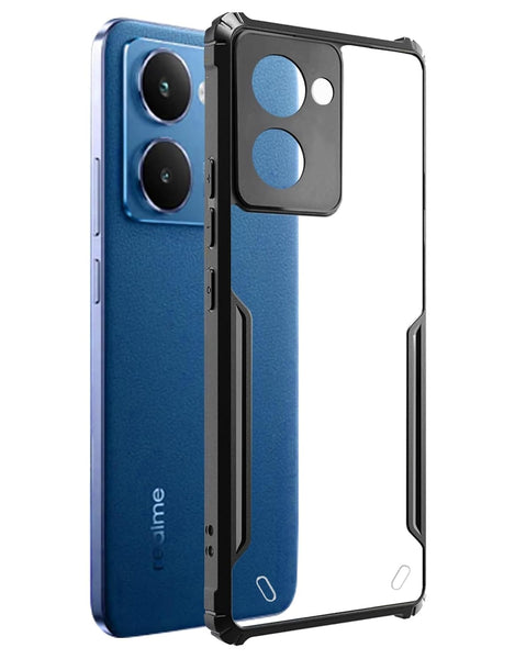 VAKIBO Best Selling Black and Transparent Coloured Made With Soft TPU and Acrylic Back Cover Case With 4 Corner and Camera Protection Suitable for Realme P3 Ultra