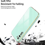 VAKIBO Golden Chrome Border Aqua Coloured Soft TPU Back Cover Case With Camera Protection Suitable for Realme X2