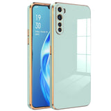 VAKIBO Golden Chrome Border Aqua Coloured Soft TPU Back Cover Case With Camera Protection Suitable for Realme XT