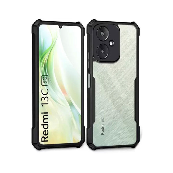 VAKIBO Super Premium Black Border Transparent Case With Corner Protection & Camera Protection Suitable for Mi Poco M6 5G