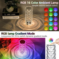 Rose Crystal Diamond LED Table Lamp