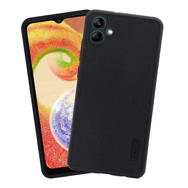 VAKIBO Niukin Dotted Design Black Coloured Soft TPU Rubber Back Cover Case With Camera Protection Ring Suitable for Samsung Galaxy M05
