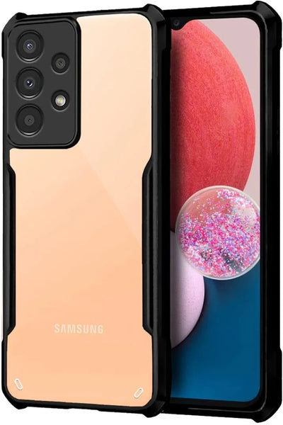 VAKIBO Best Selling Black and Transparent Back Cover Case Made With Soft TPU and Acrylic With 4 Corner and Camera Protection Suitable for Samsung Galaxy A13 4G