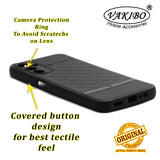 VAKIBO Parallax Design Black Coloured Soft TPU Rubber Back Cover Case With Camera Protection Ring Suitable for Samsung Galaxy A14 4G