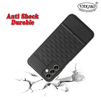 VAKIBO Parallax Design Black Coloured Soft TPU Rubber Back Cover Case With Camera Protection Ring Suitable for Samsung Galaxy A14