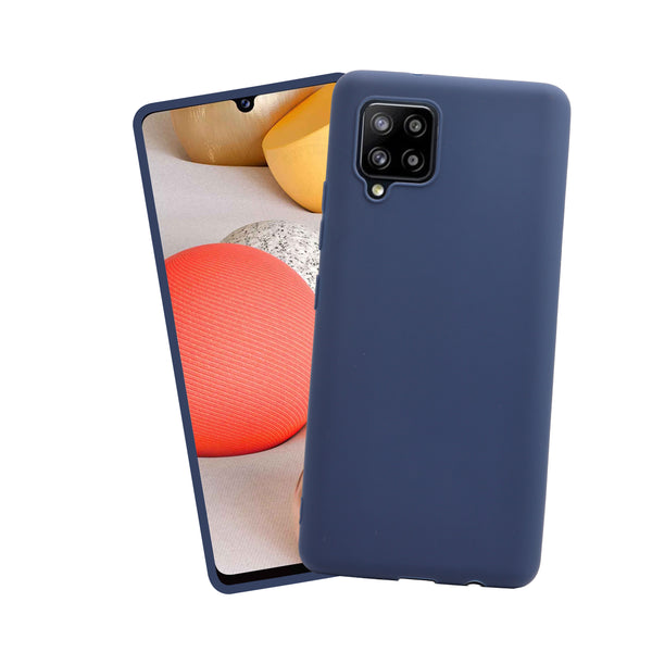 VAKIBO 1.2 MM Thick Blue Coloured Soft TPU Rubber Back Cover Case With Camera Protection Ring Suitable for Samsung Galaxy A42