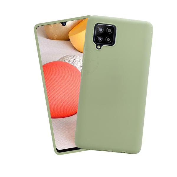 VAKIBO 1.2 MM Thick Pista Coloured Soft TPU Rubber Back Cover Case With Camera Protection Ring Suitable for Samsung Galaxy A42