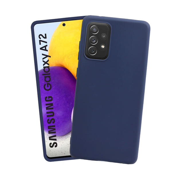 VAKIBO 1.2 MM Thick Blue Coloured Soft TPU Rubber Back Cover Case With Camera Protection Ring Suitable for Samsung Galaxy A72