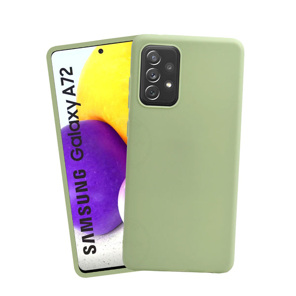 VAKIBO 1.2 MM Thick Pista Coloured Soft TPU Rubber Back Cover Case With Camera Protection Ring Suitable for Samsung Galaxy A72