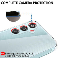 VAKIBO Premium Clear 1.5MM Thick Transparent Soft TPU Rubber Back Cover Case With Camera Protection Suitable for Samsung Galaxy M15