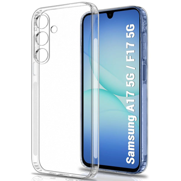VAKIBO Premium Clear 1.5MM Thick Transparent Soft TPU Rubber Back Cover Case With Camera Protection Suitable for Samsung Galaxy F17