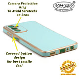 VAKIBO Golden Chrome Border Pista Green Coloured Soft TPU Back Cover Case With Camera Protection Suitable for Samsung Galaxy M23 5G