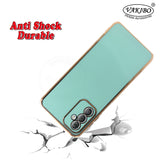 VAKIBO Golden Chrome Border Pista Green Coloured Soft TPU Back Cover Case With Camera Protection Suitable for Samsung Galaxy F23 5G