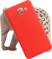 VAKIBO 1.2 MM Thick Red Coloured Soft TPU Rubber Back Cover Case With Camera Protection Ring Suitable for Samsung Galaxy J7 Max