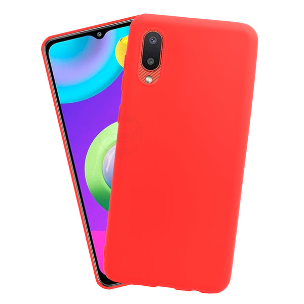 VAKIBO 1.2 MM Thick Light Red Coloured Soft TPU Rubber Back Cover Case With Camera Protection Ring Suitable for Samsung Galaxy M02