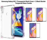 VAKIBO Super Premium Soft TPU Transparent Case With Dustplug,Side Grip,Corner Protection,lanyard Cuts,Camera Protection Suitable for Samsung M11