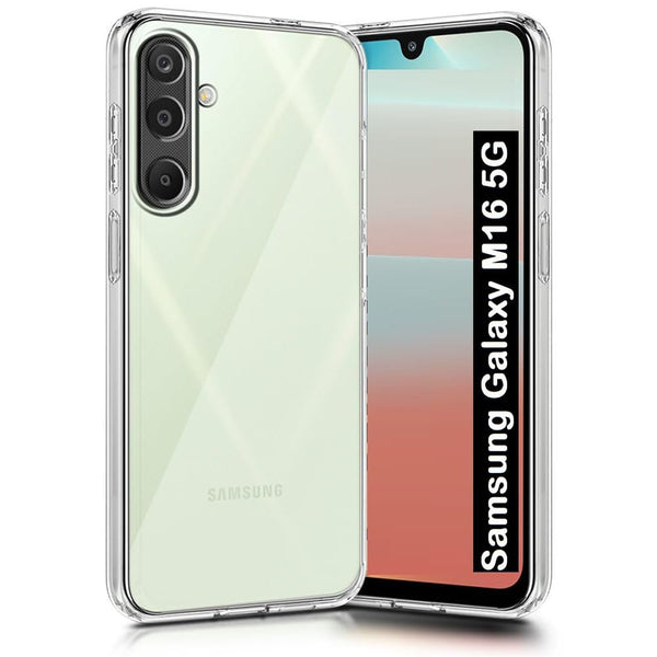 VAKIBO Premium Clear Thick Transparent Soft TPU Rubber Back Cover Case With Camera Protection Suitable for Samsung Galaxy M16