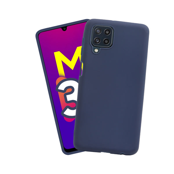 VAKIBO 1.2 MM Thick Blue Coloured Soft TPU Rubber Back Cover Case With Camera Protection Ring Suitable for Samsung Galaxy M32 4G