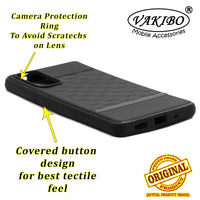 VAKIBO Parallax Design Black Coloured Soft TPU Rubber Back Cover Case With Camera Protection Ring Suitable for Samsung Galaxy S20 FE