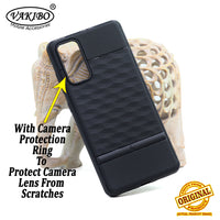 VAKIBO Parallax Design Black Coloured Soft TPU Rubber Back Cover Case With Camera Protection Ring Suitable for Samsung Galaxy S20 FE