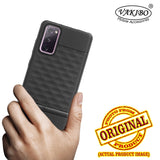 VAKIBO Parallax Design Black Coloured Soft TPU Rubber Back Cover Case With Camera Protection Ring Suitable for Samsung Galaxy S20 FE