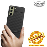 VAKIBO Parallax Design Black Coloured Soft TPU Rubber Back Cover Case With Camera Protection Ring Suitable for Samsung Galaxy S21 FE