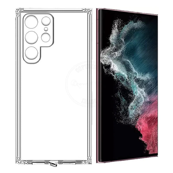 VAKIBO Back Case Cover (with Features Like Dust Plug,Camera and 4 Corner Bump Protection) Transparent Premium Quality Back Cover Made With Soft TPU Suitable For Samsung Galaxy S22 Ultra