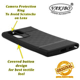 VAKIBO Parallax Design Black Coloured Soft TPU Rubber Back Cover Case With Camera Protection Ring Suitable for Samsung Galaxy S22 Ultra