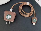 Compatible for iPhone Charger Case Cover, Funny Cartoon Character, Silicone Charger Case Cover Compatible for 18-20W 360 Degree Full Protection Cover (Starbucks)