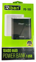 Riban PB 165 Powerbank 10400Mah Micro  | 10400 mAh Portable Power Bank Compact, Fast-Charging Backup Power
