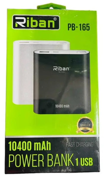 Riban PB 165 Powerbank 10400Mah Micro  | 10400 mAh Portable Power Bank Compact, Fast-Charging Backup Power