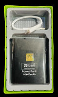 Riban PB 165 Powerbank 10400Mah Micro  | 10400 mAh Portable Power Bank Compact, Fast-Charging Backup Power