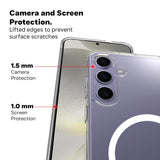 VAKIBO Megnatic Magsafe Transparent Coloured Soft with Hard back Back Cover Case With Camera Protection Ring Suitable for Samsung Galaxy S24