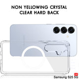 VAKIBO Megnatic Magsafe Transparent Coloured Soft with Hard back Back Cover Case With Camera Protection Ring Suitable for Samsung Galaxy S25