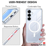 VAKIBO Megnatic Magsafe Transparent Coloured Soft with Hard back Back Cover Case With Camera Protection Ring Suitable for Samsung Galaxy S25