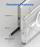 VAKIBO Megnatic Magsafe Transparent Coloured Soft with Hard back Back Cover Case With Camera Protection Ring Suitable for Samsung Galaxy S23 Ultra