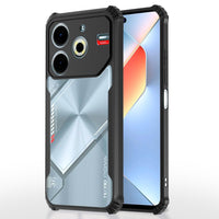 VAKIBO Best Selling Black and Transparent Coloured Made With Soft TPU and Acrylic Back Cover Case With 4 Corner and Camera Protection Suitable for Tecno Pova 6 Neo